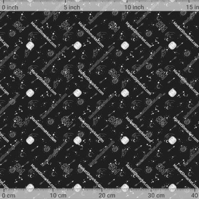 Луна и звезды на черном by Lena_kovart 556 DPI