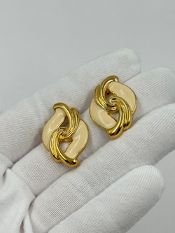 Серьги с кремовой эмалью Avon