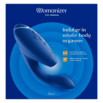 Синий вибратор 20,3см с вакуумным стимулятором Womanizer Duo 2 Blueberry WZ142SG5