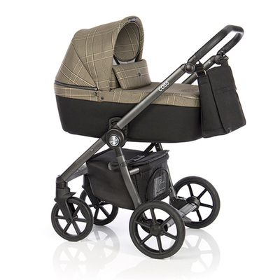 Детская коляска Roan Coss 2 в 1 New 2020 Rock Check (Бежевый с принтом)
