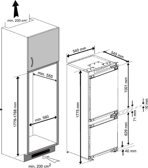Встраиваемый холодильник Beko BCNA 275 E3S