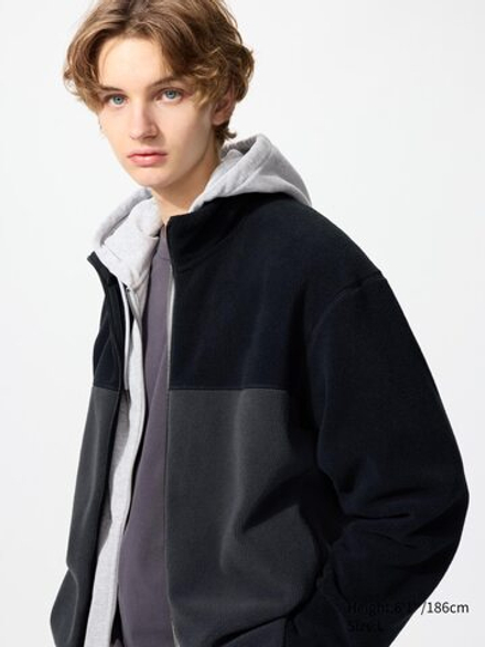 UNIQLO Флисовая куртка на молнии, темно-серый