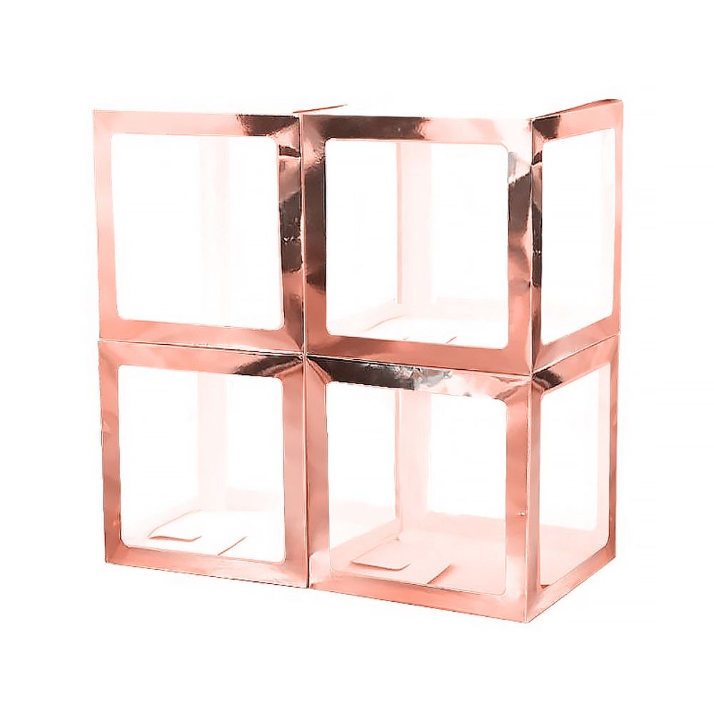 Декоративные коробки для шариков с воздухом цвета розовое золото