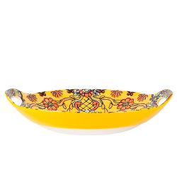 Блюдо с ручками "Arabesque" (желтый) 23,5*20*4см. (min9) (транспортная упаковка)