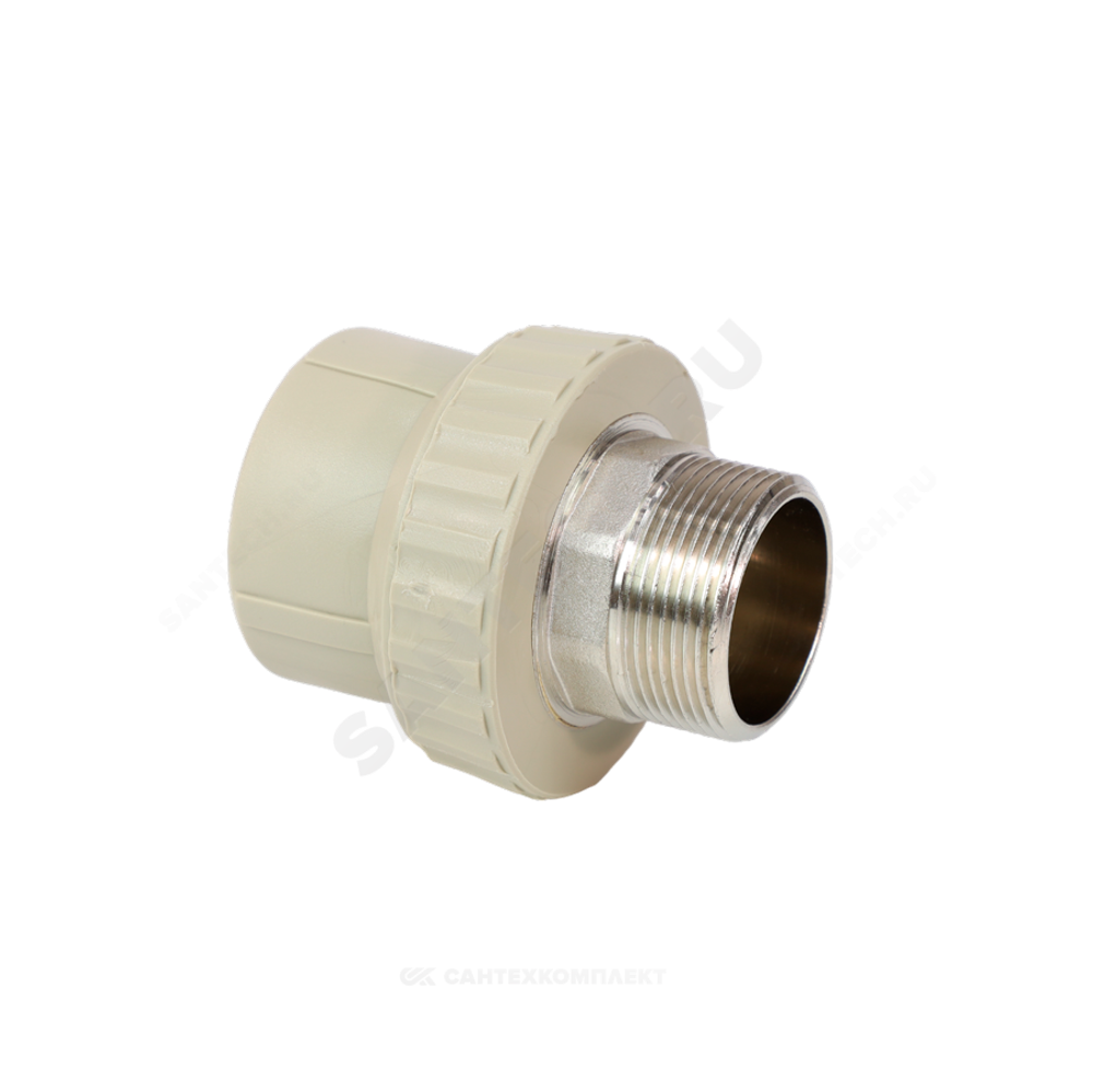 Муфта PP-R комбинированная серая Дн 63х2" НР под ключ VALFEX 10135063Г