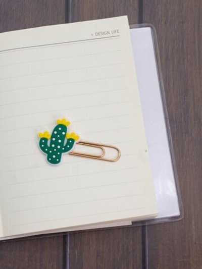 Закладка - скрепка "Cactus", green