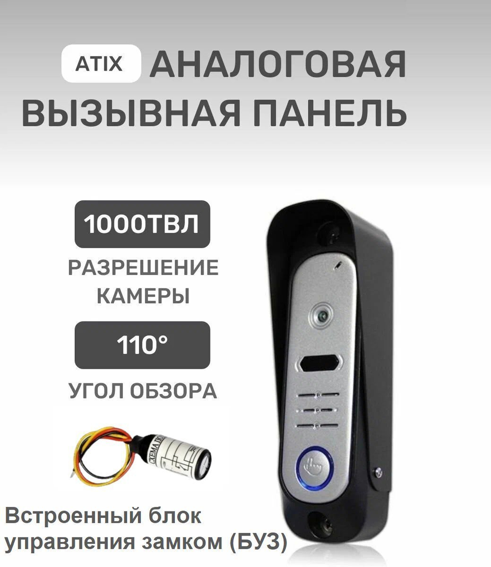 Вызывная панель ATIX AT-I-D11C Red для видеодомофона встроенный БУЗ