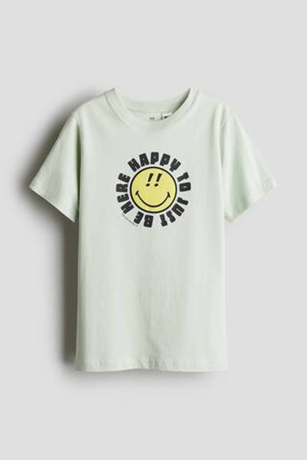H&M Футболка с принтом, светло-зеленый