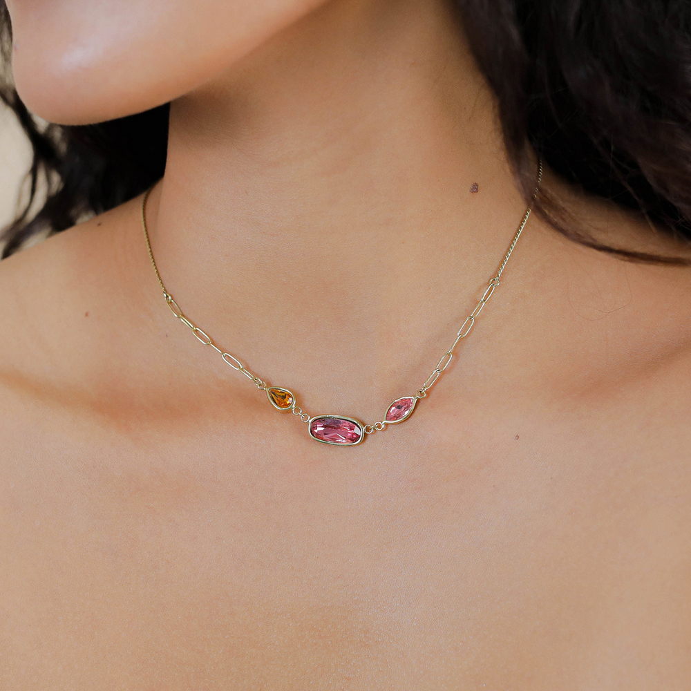 Колье Franck Herval, Emy, с кристаллами, FH26.1-15-64500 (розовый)