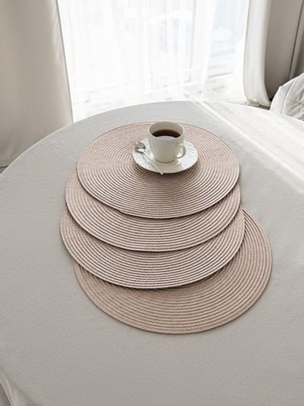 Набор салфеток сервиров 4шт DeNASTIA D36, 100%ПП, плетеные, бежевый