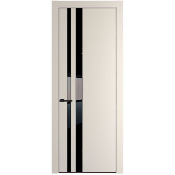 Profil Doors 20PA кремовая магнолия профиль чёрный матовый стекло чёрный лак