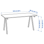 Письменный стол  - IKEA TROTTEN  /ТРОТТЕН ИКЕА, 160х75 см, бежевый
