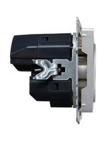 BRITE Розетка 1-местная с заземлением с защитными шторками 16А с USB A+C 18Вт РЮш11-1-БрА алюминий IEK