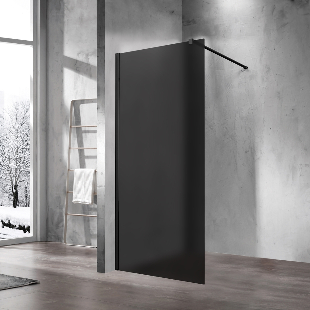 Душевая перегородка Walk-In VSW-1H900GFB, 900*2000, черный матовый, стекло матовое тонированное