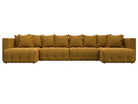 Диван П-образный Лига-052 НПБ Лонг, BRUT 10 ВЕЛЮР желтый