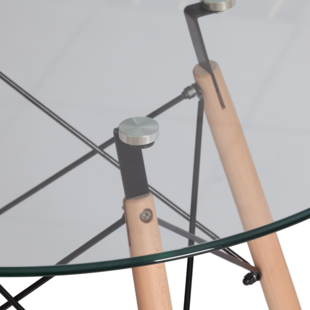 Стол CINDY GLASS (mod.80GLASS) металл/стекло, прозрачный, D80х75см