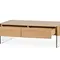 Журнальный стол с ящиками Somerset 127x60 см, шпон дуба, стеклянные ножки