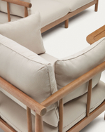 Комплект Sacova из 2 кресел, 2-местного дивана и журнального столика из массива эвкалипта