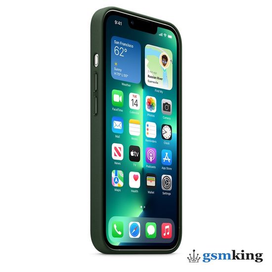 Apple Leather Case with MagSafe iPhone 13 Pro Sequoia Green «Зелёная секвойя» MM1G3ZE/A