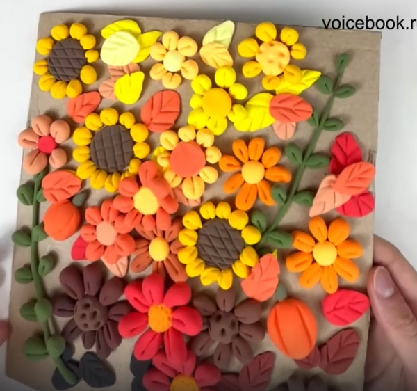 Лепим картину "осень" из пластилина Лепим картину "осень" из пластилина