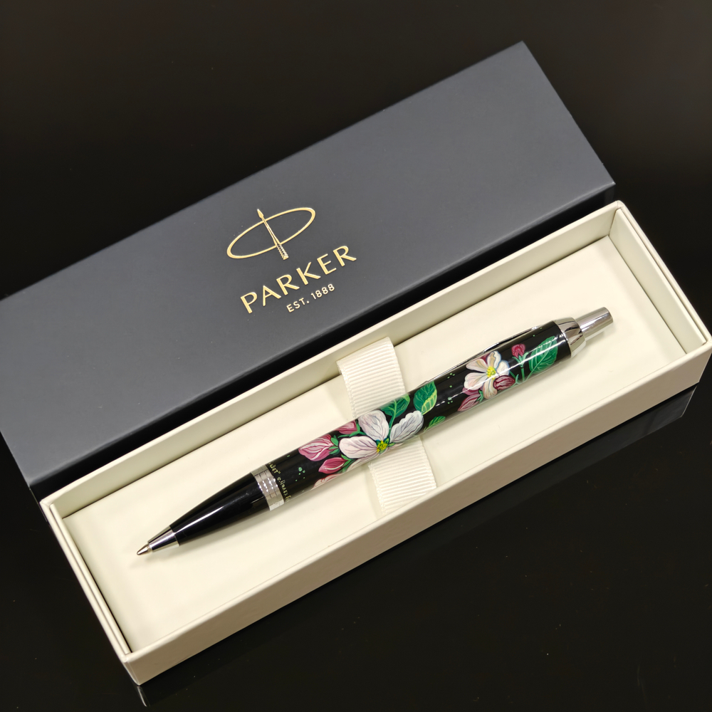 Ручка "Яблоневый цвет" с ручной росписью Палех