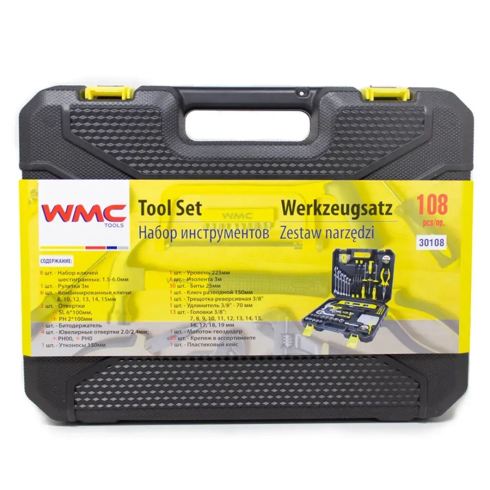 Набор инструментов 108пр. 1/4''3/8''(6гр.)(4-19мм) WMC TOOLS WMC-30108