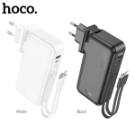 Внешний аккумулятор Hoco J126 2 в 1 10000mAh 22.5W Adapter (US/EU)/USB/Type-C/кабель Lightning + Type-C (черный)