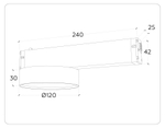Светильник светодиодный для шинопровода Magnetic 220V GL1381 BK черный IP20 15W 3000K-6400K 120° D115/232*115*77