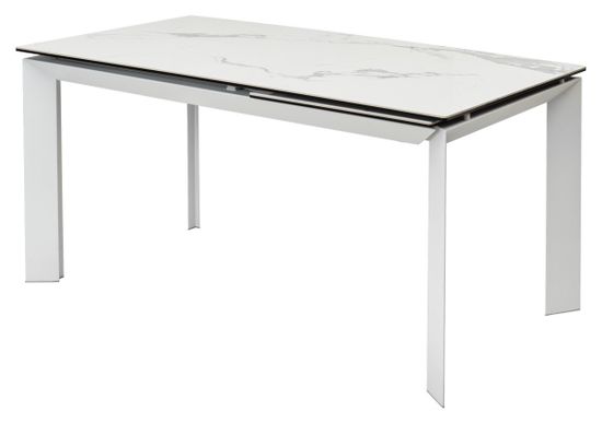 Стол CREMONA 180 KL-188 Контрастный мрамор матовый, итальянская керамика/ белый каркас