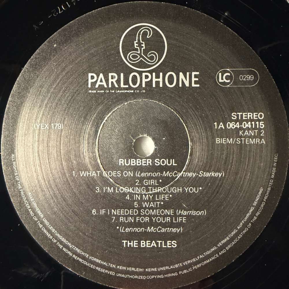The Beatles ‎– Rubber Soul (Европа) Т