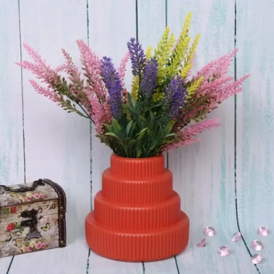 Ваза из пластика «Marlen-Пирамида» 0,5л 16*15*8,2см цвет коралловый