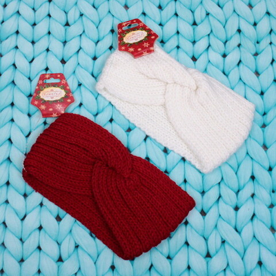 Повязка на голову теплая «Winter style», микс 6 цветов, 10*20см (Подвес Кокетка - Зима)
