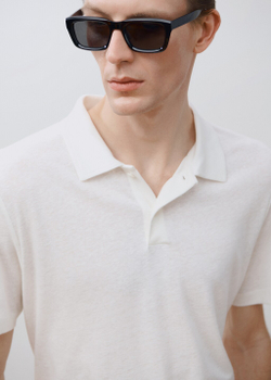 Поло из льна приталенного кроя