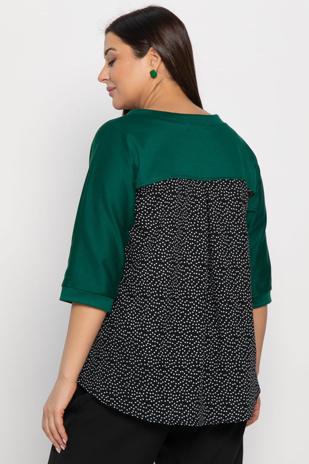 Блуза Федерика (изумрудно-черная) Б15001-18М LT Collection