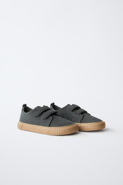 ZARA КОЖАНЫЕ КРОССОВКИ С РЕМЕШКАМИ BAREFOOT, МОРСКОЙ СИНИЙ