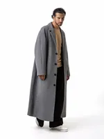 Пальто Dryg однобортное утепленное светло-серое