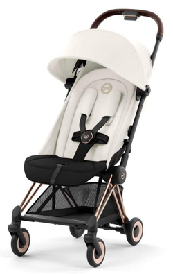 Прогулочная коляска Cybex Coya Off White с дождевиком и бампером/Rosegold 522005605