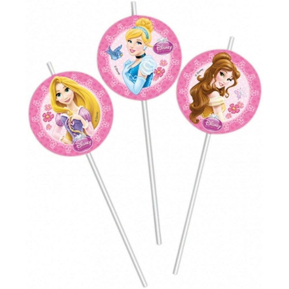 Трубочка д/к Принцессы Герои 24см (6шт)