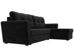 Диван угловой Амстердам Лайт правый угол, Черный, Велюр, 112455