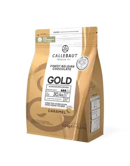 Шоколад со вкусом карамели Gold 30,4%, Callebaut, 2,5 кг (оригинальная пачка)