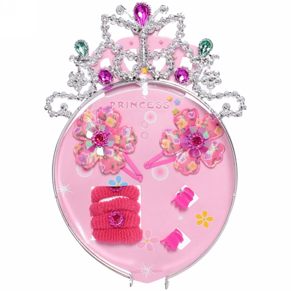 Набор аксессуаров для волос детский «The princess- Лейла», микс 3 цвета (ободок, 4 резинки, 2 заколки,2 краба), 14*22 см
