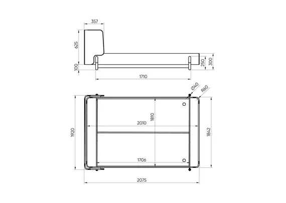 Кровать Basic спальное место 180*200 см (молочный, рогожка)