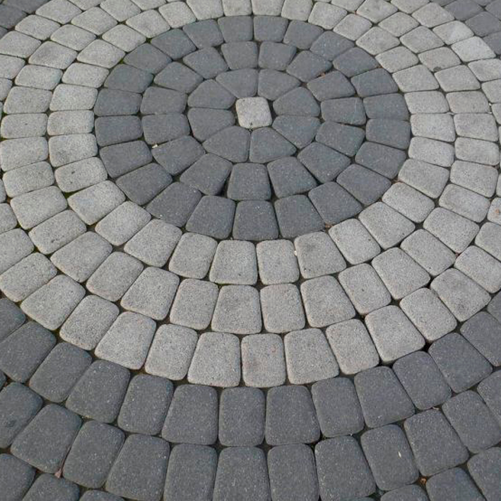 Тротуарная плитка КЛАССИКО (круг) - Гранит Серый, комплект из 3 видов плит
