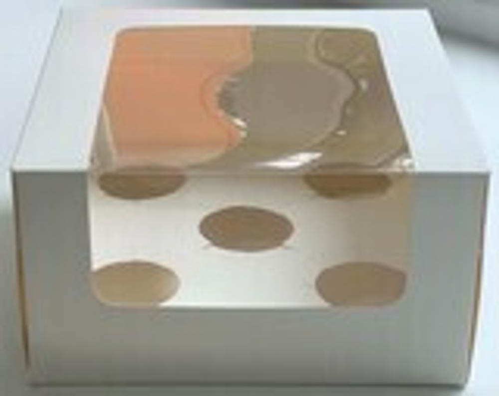 Коробка для 5 капкейков белая с окном