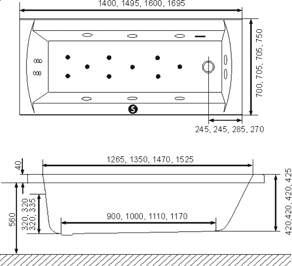 Ванна акриловая Excellent Aquaria WAEX.AQU17WH 170x75 белая
