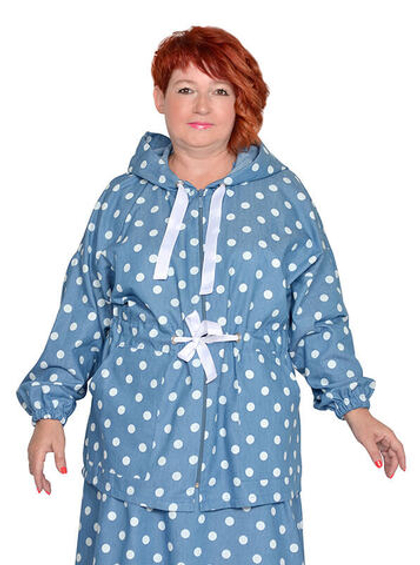 Летний джинсовый жакет-парка Горох