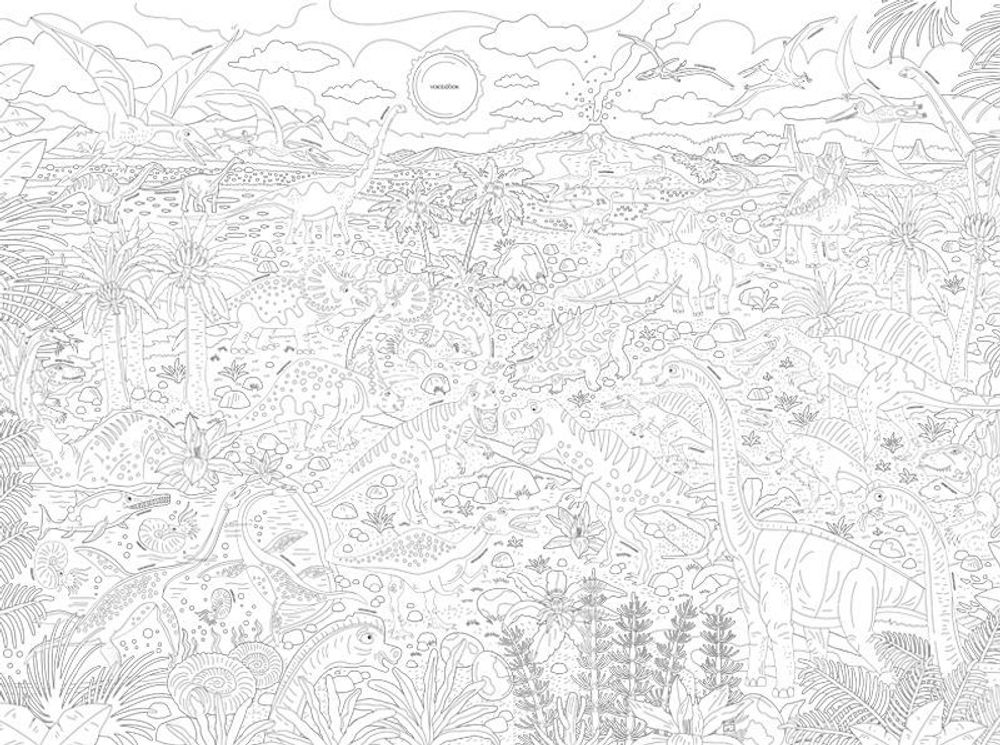 «Динозавры», гигантская раскраска в подарочной картонной коробке