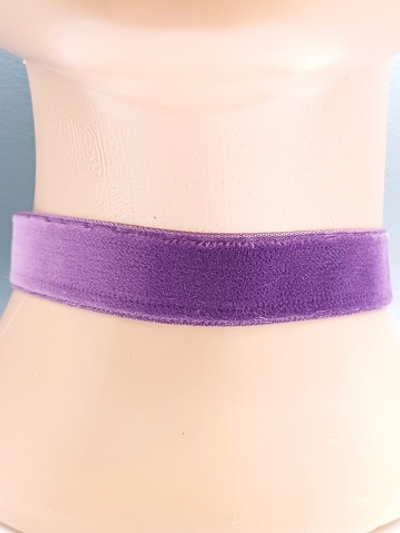 Сиреневый бархатный чокер без подвески 2 см.