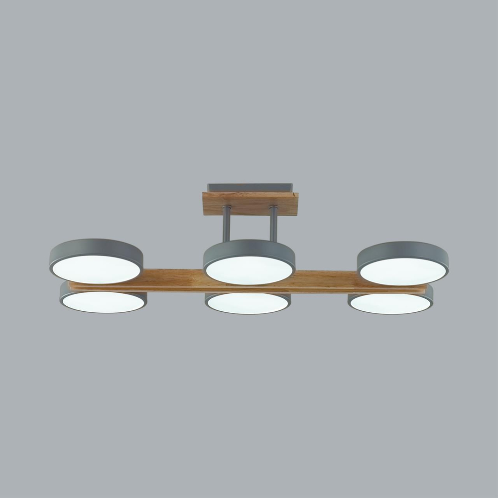 8031/108CL LEDIO LN26 345 серый, дерево/металл/акрил Потолочный светильник LED 108W 3000/4000/6000К 220V PLATO