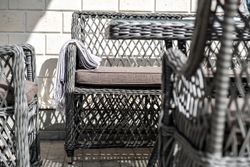 "Латте" диван двухместный из искусственного ротанга, цвет графит